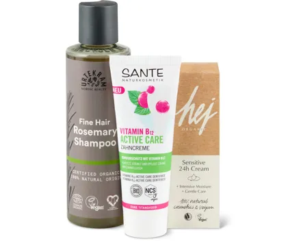 Gesamtes Sante- und Urtekram- sowie Hej Organic-Sortiment