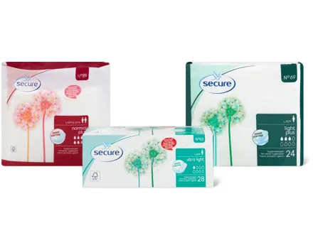Gesamtes Secure- und Tena-Sortiment