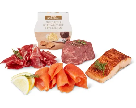 Gesamtes Sélection Fleisch-, Fisch- und Charcuterie-Sortiment, gekühlt
