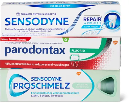 Gesamtes Sensodyne- und Parodontax-Sortiment