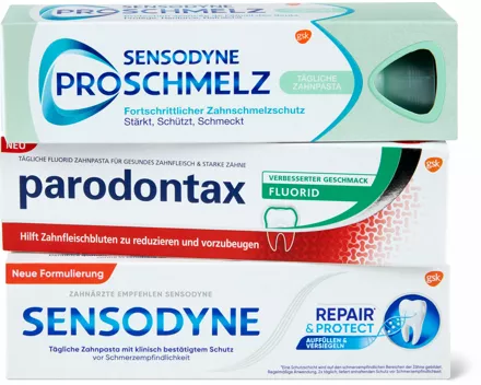 Gesamtes Sensodyne- und Parodontax-Sortiment