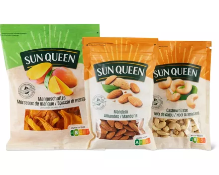 Gesamtes Sun Queen Trockenfrüchte- und Nüsse Sortiment