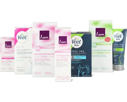 Gesamtes Veet und I am chemisches Enthaarungs-Sortiment