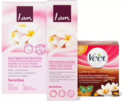 Gesamtes Veet- und I am-Enthaarungs-Sortiment