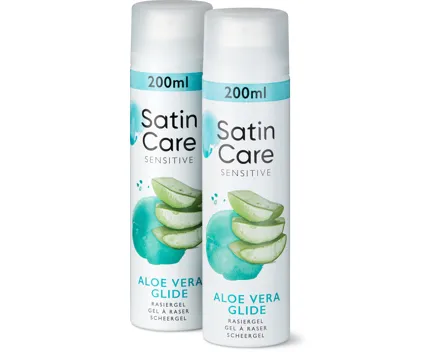 Gillette Rasiergel Satin Care Sensitive, Duo-Pack