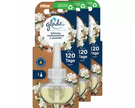 Glade Duftstecker Nachfüller Sensual Sandelwood & Jasmin 3 x 20 ml