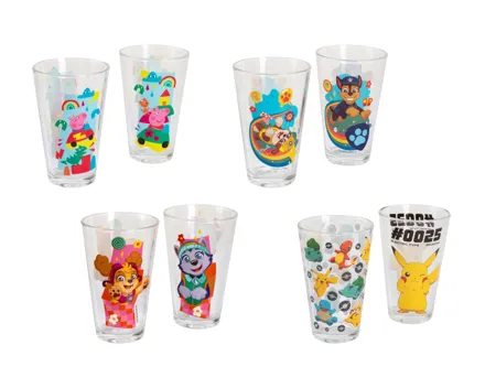 Gläser-Set, 2er Paw Patrol/Peppa Pig/Pokémon
