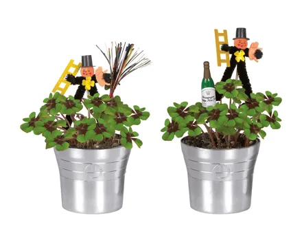 Glücksklee im Sektkübel