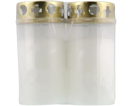 Grabkerzen Nr. 3 weiss 2 Stück