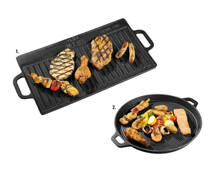 Grillplatte/Grillpfanne aus Gusseisen