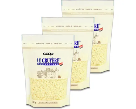 Gruyère Reibkäse 3x 130g
