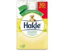 Hakle Pflegende Sauberkeit Toilettenpapier, 30 Rollen