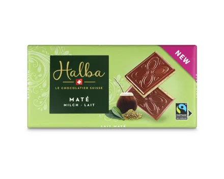 Halba Tafel Milch Mate gefüllt