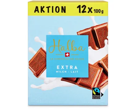 Halba Tafelschokolade extra Milch 12x100g