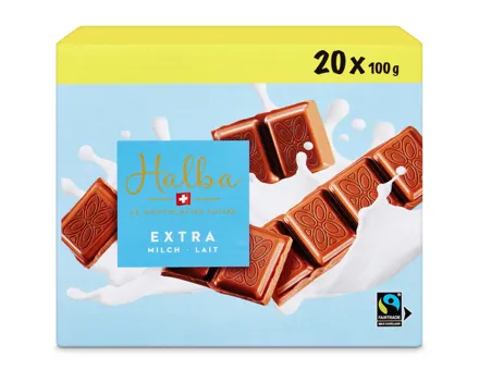 Halba Tafelschokolade extra Milch 20x100g