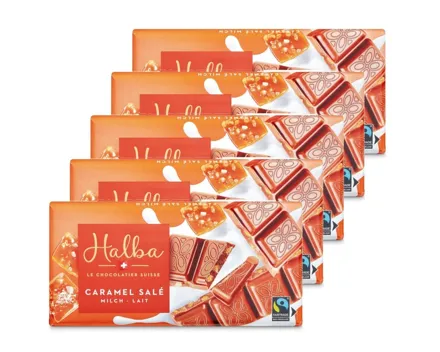 Halba Tafelschokolade Milch & Caramel Salé 5x100g