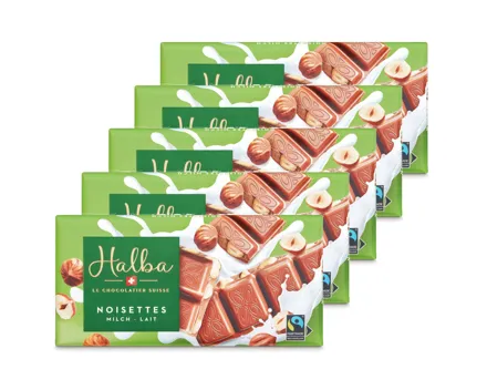 Halba Tafelschokolade Milch & Nuss 5x100g