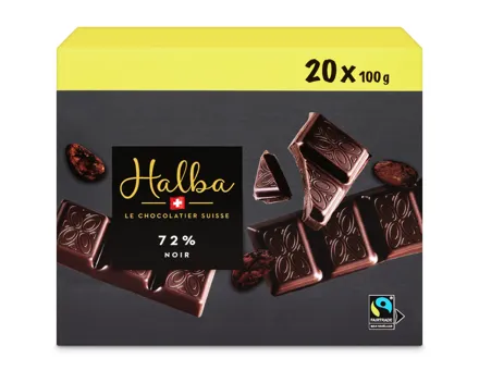 Halba Tafelschokolade Noir 72% 20x100g