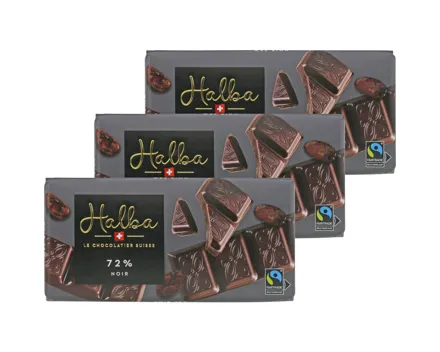 Halba Tafelschokolade Noir 72% 3x100g