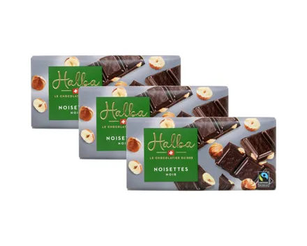 Halba Tafelschokolade Noir Noisettes 3x100g