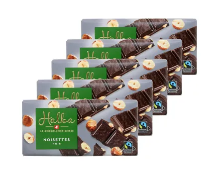 Halba Tafelschokolade Noir Noisettes 5x100g