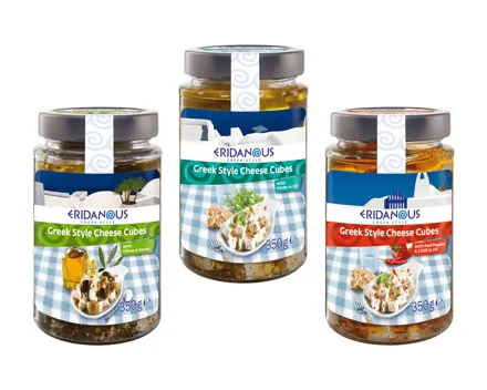 Hirtenkäsewürfel im Glas