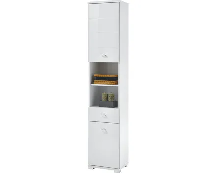 Hochschrank Loop Dekor hochglanz weiss 38 x 190 x 30 cm