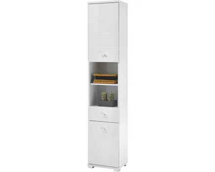 Hochschrank Loop Dekor hochglanz weiss 38 x 190 x 30 cm