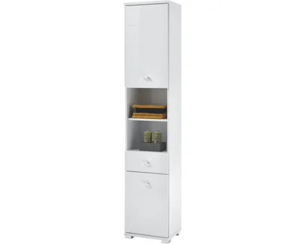 Hochschrank Loop Dekor hochglanz weiss 38 x 190 x 30 cm