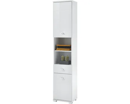 Hochschrank Loop Dekor hochglanz weiss 38 x 190 x 30 cm