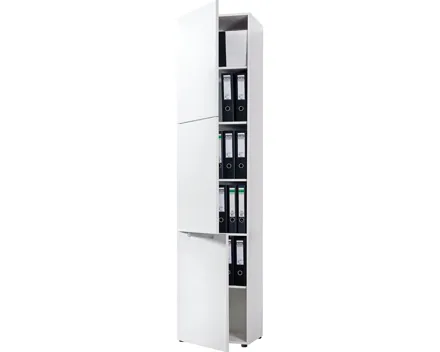 Hochschrank Mailand Dekor weiss MDF Hochglanz weiss 49 x 218 x 35 cm