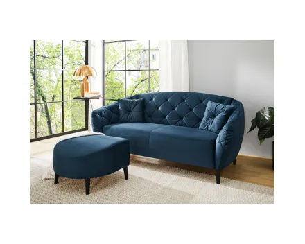 Hocker Glasgow Samtvelours blau