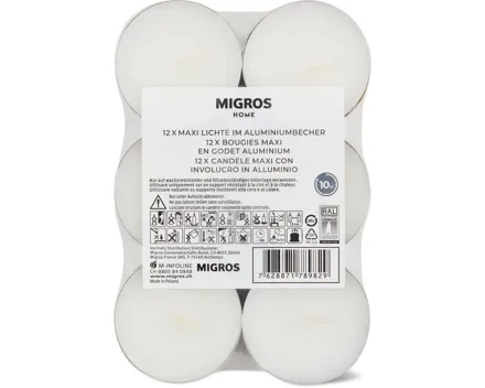 Home Maxi-Teelichter im Aluminiumbecher 10h