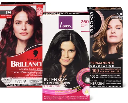 I am-, Kétec-, Schwarzkopf- und Syoss-Colorationen-Sortiment