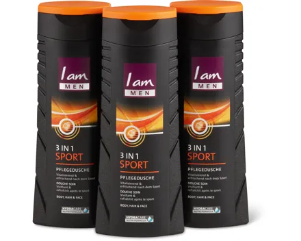 I am Men- und Denim-Duschgels, 3er-Pack