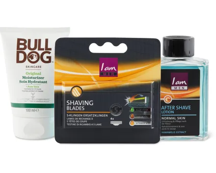 I am Men-, Wilkinson- und Bulldog-Gesichtspflege sowie -Rasurprodukte