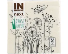 Inhouse NEXT Grasfaser Papierservietten Gräser, 33x33cm, 20 Stück