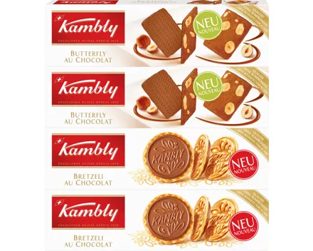 Kambly Biscuits Bretzeli & Butterfly au Chocolat