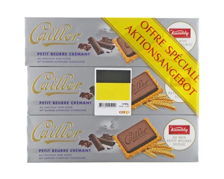 Kambly Cailler Guezli Petit Beurre Schokolade Noir 3x125g