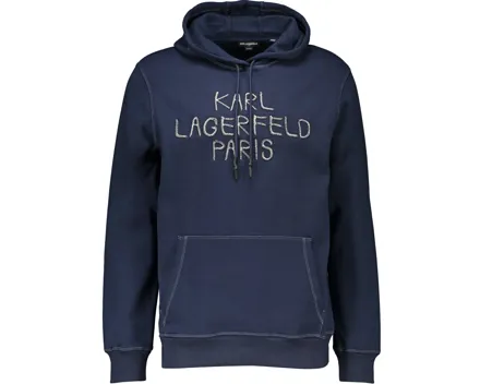 Karl Lagerfeld Herren-Hoodie Stickerei S, dunkelblau