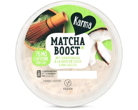 Karma Müesli Matcha Boost mit Kokosnuss Vegan