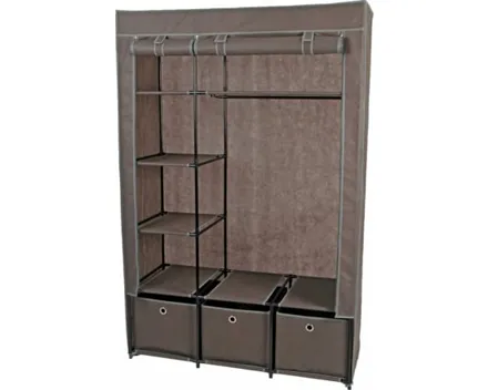 Kleiderschrank Big Vliesstoff grau 110 x 166 x 46 cm