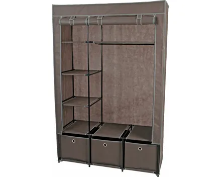 Kleiderschrank Big Vliesstoff grau 110 x 166 x 46 cm