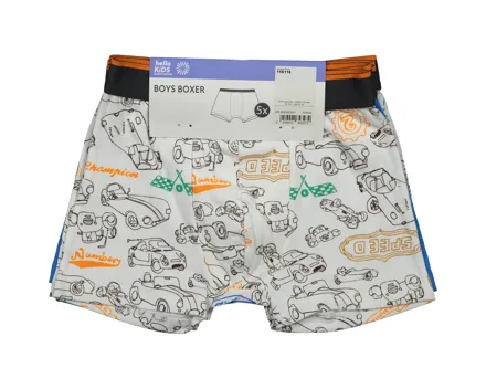 Knaben-Boxershorts Auto & Ameisenbär, 5 Stück blau