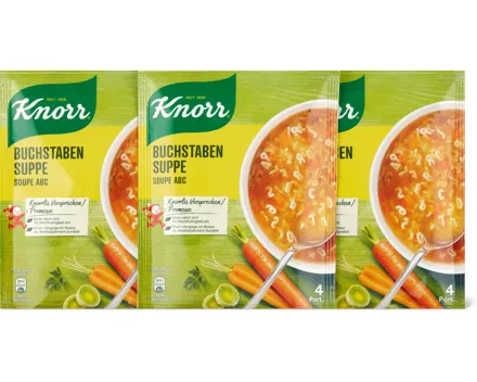 Knorr-Buchstaben- oder -Fidelisuppe im Beutel, 3er-Pack
