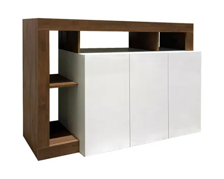 Kommode Beverly 146 Dekor Eiche mit Korpus Hochglanz weiss 146 x 93 x 42 cm