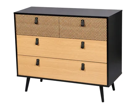 Kommode Chelsea Holz/schwarz 99 x 82 x 40 cm