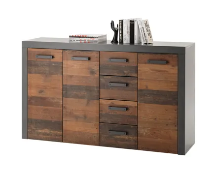 Kommode India 152 Dekor Old Wood anthrazit 152 x 92 x 38 cm