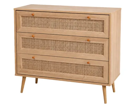Kommode Java 3 Schubladen Rattan-Optik