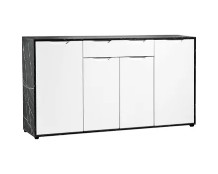 Kommode Korfu Marmor schwarz weiss 160 x 89 x 35 cm